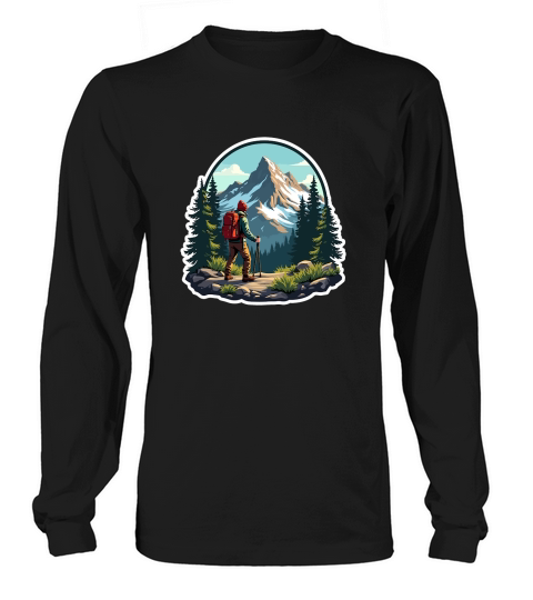 Mountain explorer hiking adventure Illus 16 Long sleeved Unisex