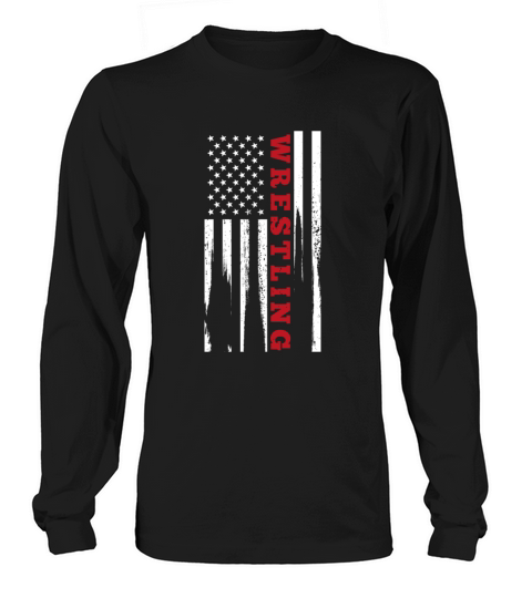 Wrestling USA Flag Shirt Gift Wrestler Men Women Long sleeved Unisex
