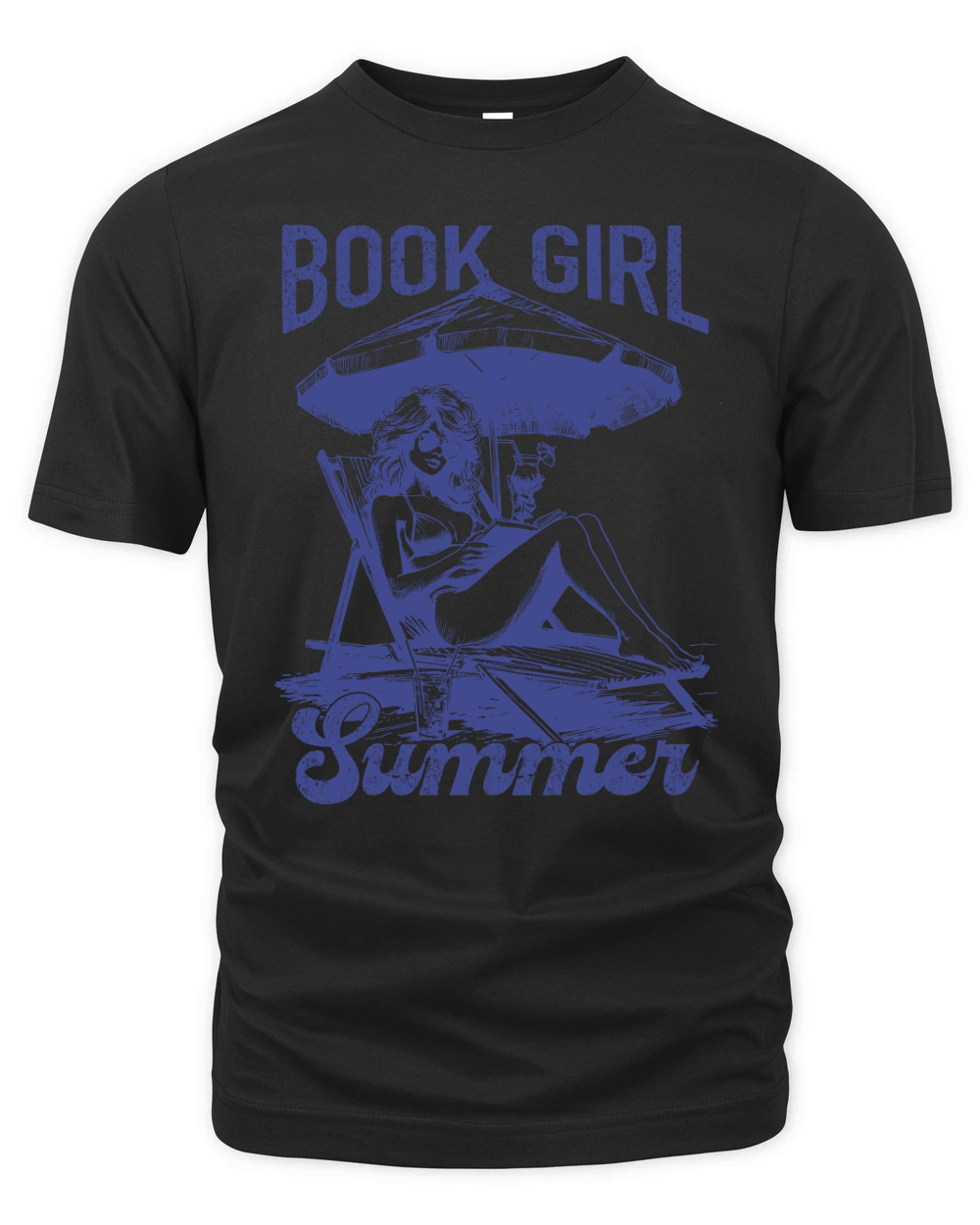Book Girl Summer L vBlue Organic Unisex T-shirt