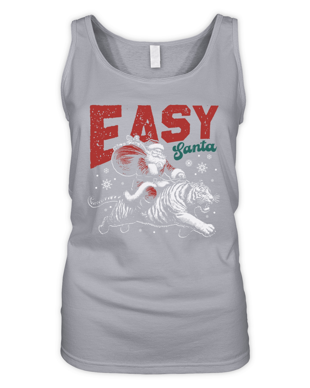 Easy Santa Riding Tiger D Color White Tiger Organic Women's Tank Top