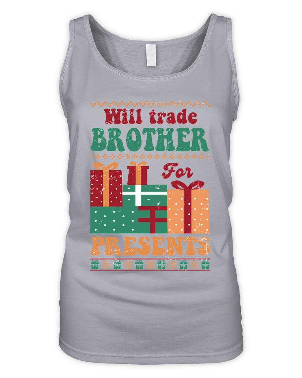 Will trade brother for presents ugly christmas Organic Women's Tank Top