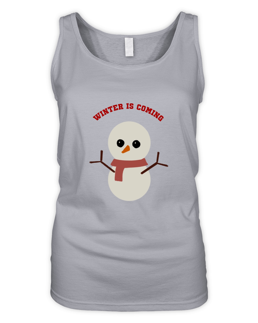 Winter is Coming Snowman red scarf orange nose Organic Women's Tank Top