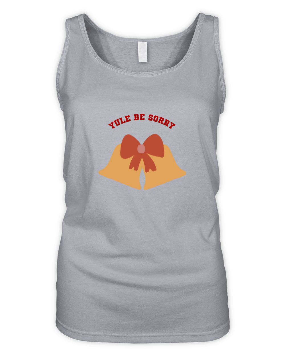 Yule Be Sorry Golden bell with a cute red bow Organic Women's Tank Top