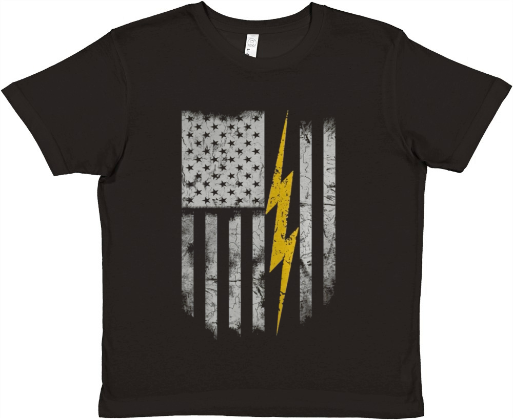 Electrician flag us shirt Premium Kids Crewneck T-shirt