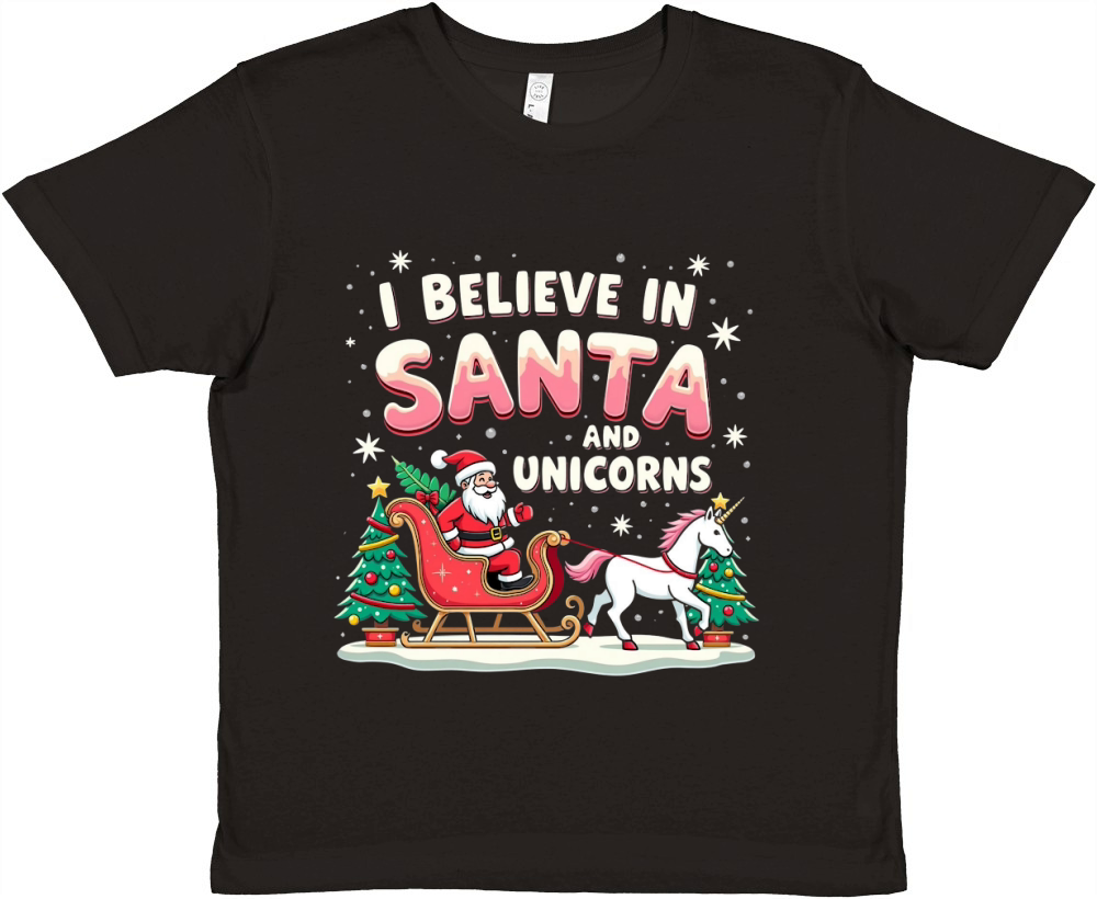 I Believe in santa and unicorns Premium Kids Crewneck T-shirt