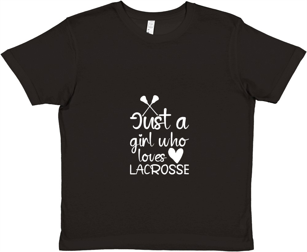 Just A Girl Who Loves Lacrosse Premium Kids Crewneck T-shirt