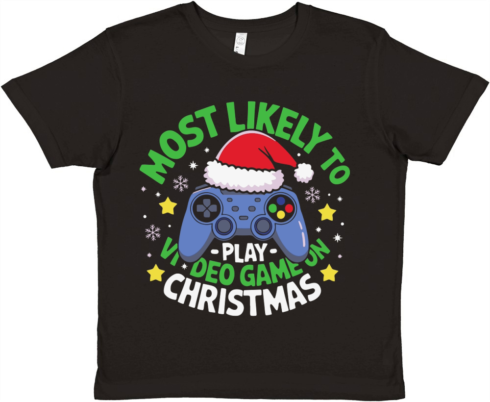 Most likely to play video game on christmas Premium Kids Crewneck T-shirt