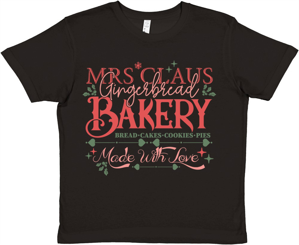 Mrs Claus Gingerbread Bakery Premium Kids Crewneck T-shirt