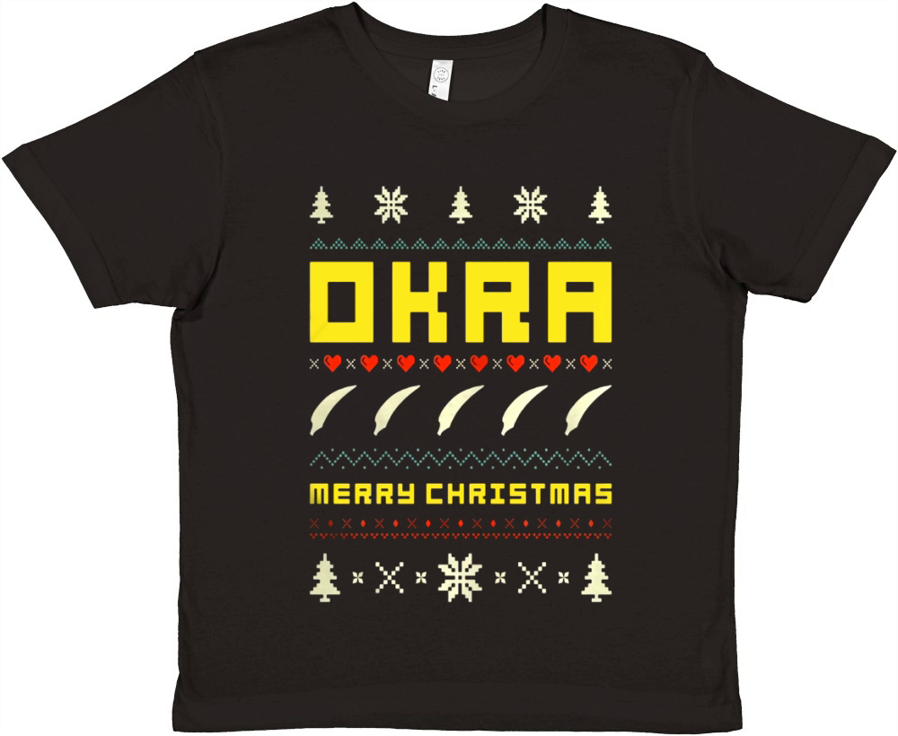 OKRA Ugly Christmas Vintage Retro Style Premium Kids Crewneck T-shirt