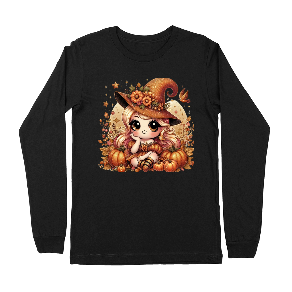 Coquette Glitter Pumpkin Clipart (3) Premium Long Sleeve