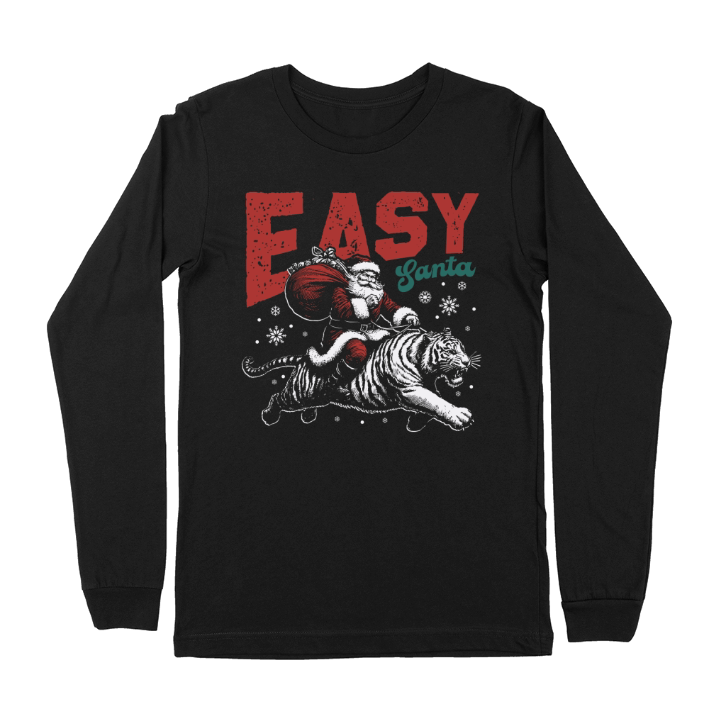 Easy Santa Riding Tiger D Color White Tiger Premium Long Sleeve