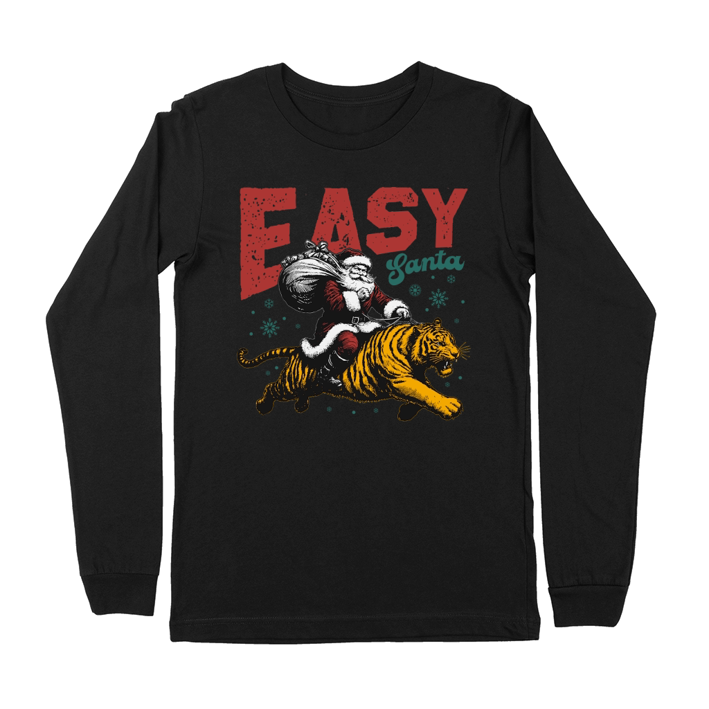 Easy Santa Riding Tiger L Color Premium Long Sleeve