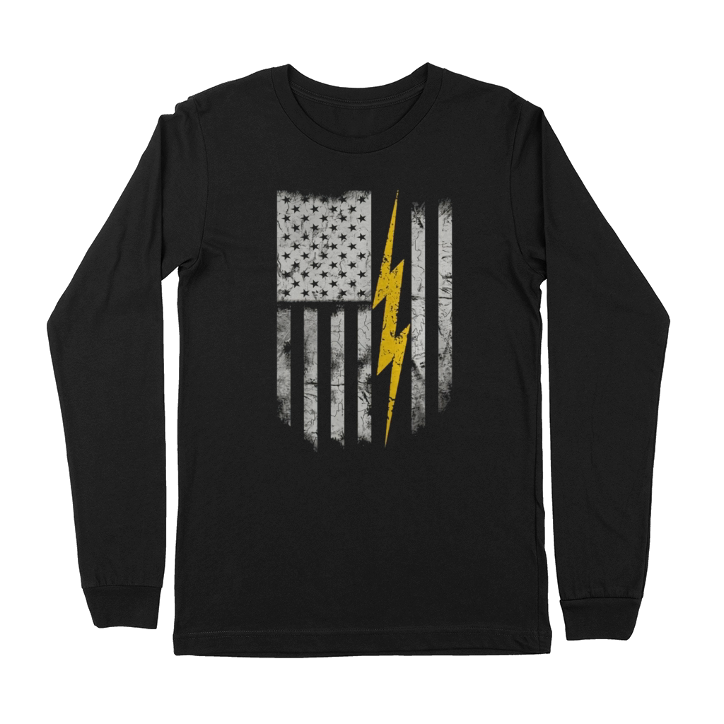 Electrician flag us shirt Premium Long Sleeve