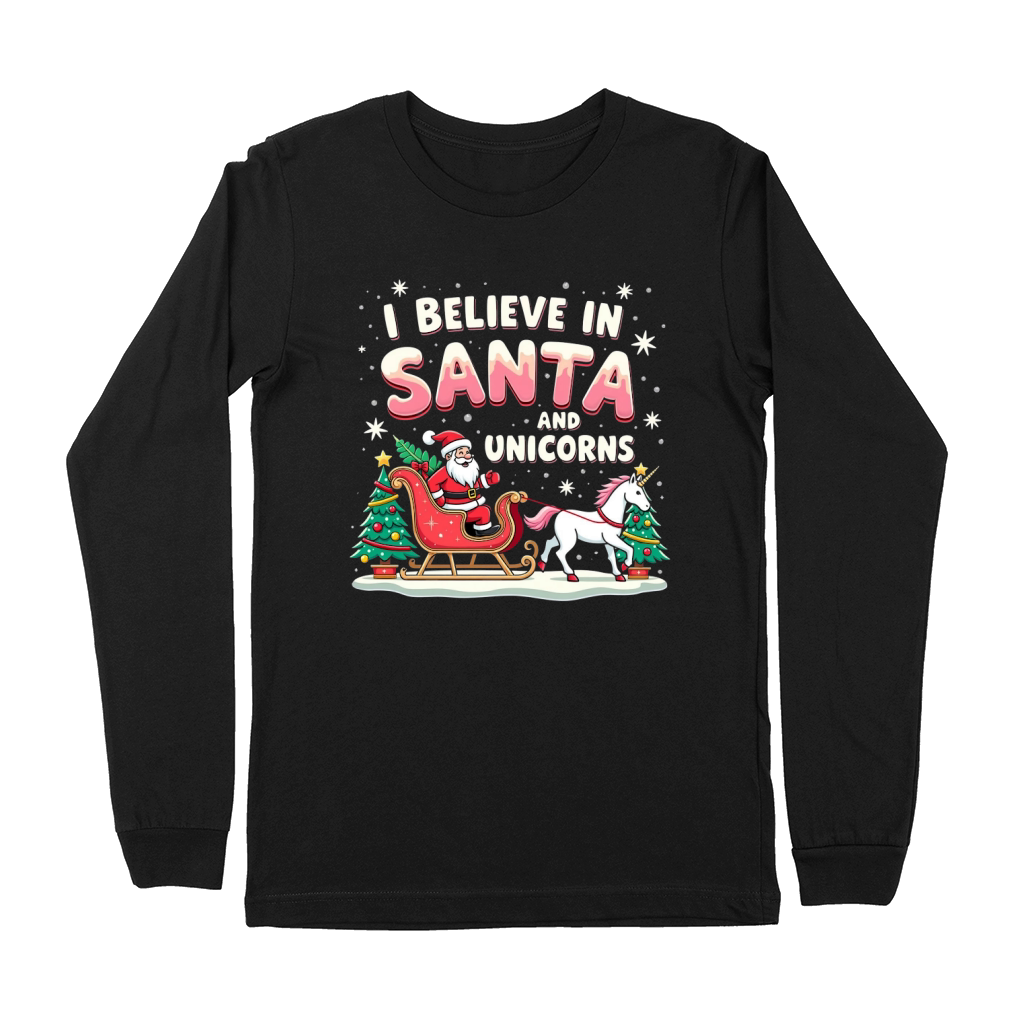 I Believe in santa and unicorns Premium Long Sleeve