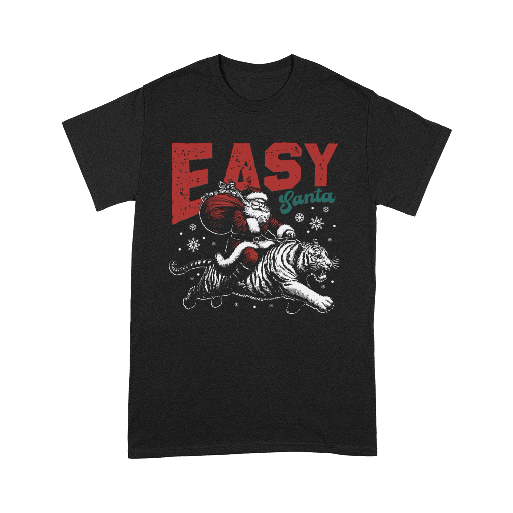 Easy Santa Riding Tiger D Color White Tiger Premium T-shirt