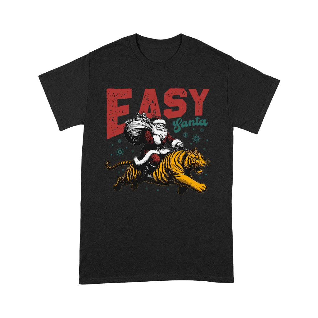 Easy Santa Riding Tiger L Color Premium T-shirt