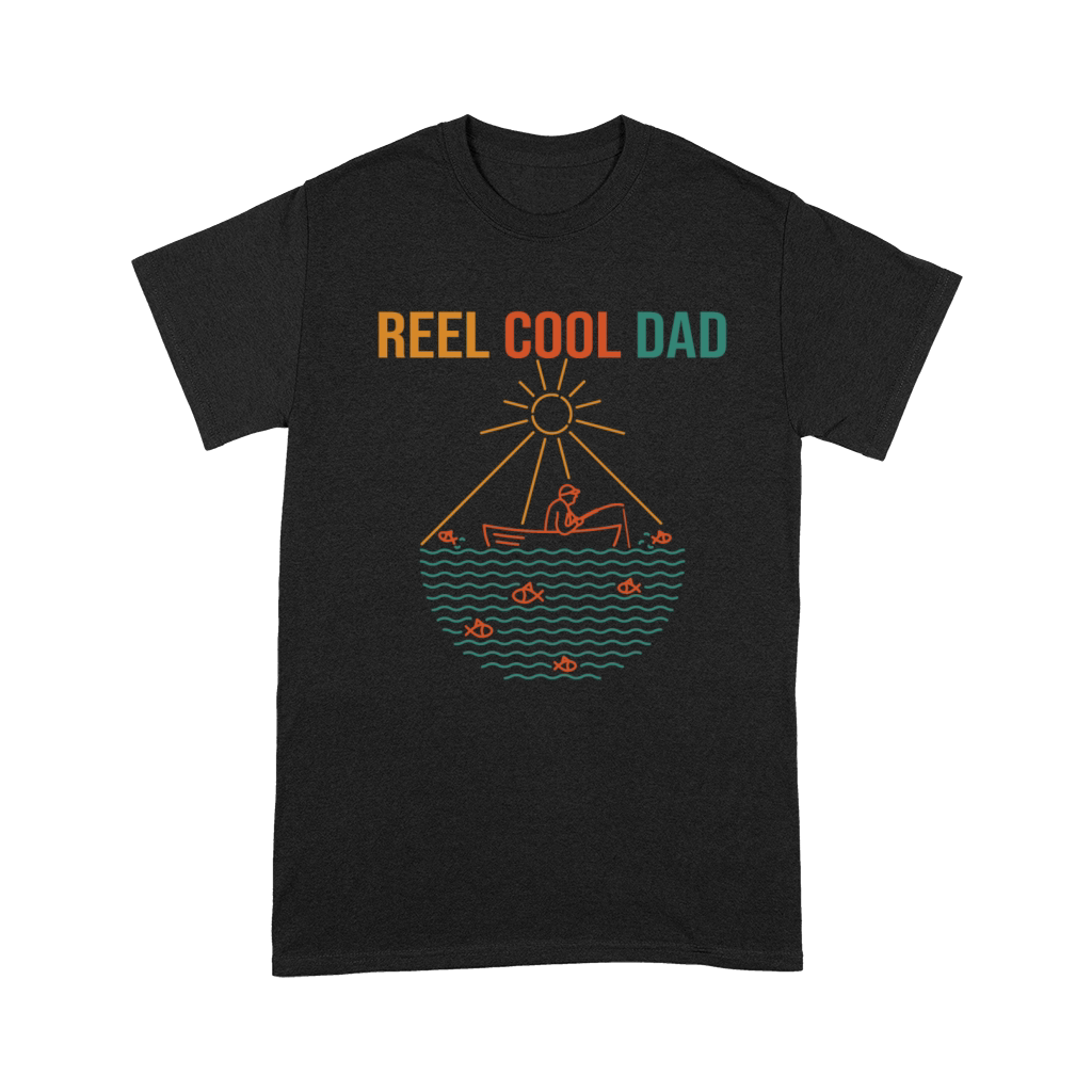 Reel Cool Dad - Dad Fishing Gift Premium T-shirt - Designed by Graphorzo