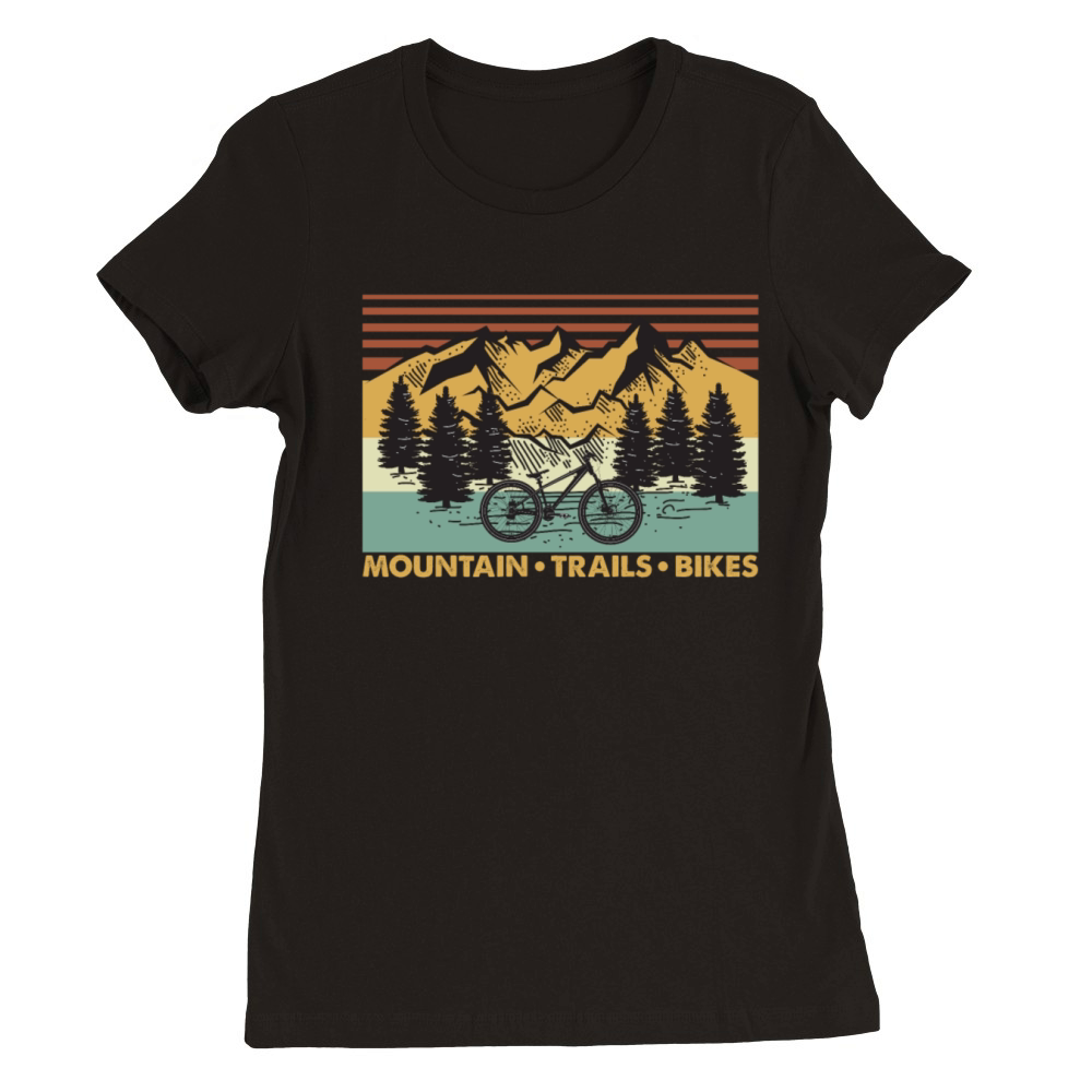 Mountain Trails Bikes Vintage Premium Womens Crewneck T-shirt
