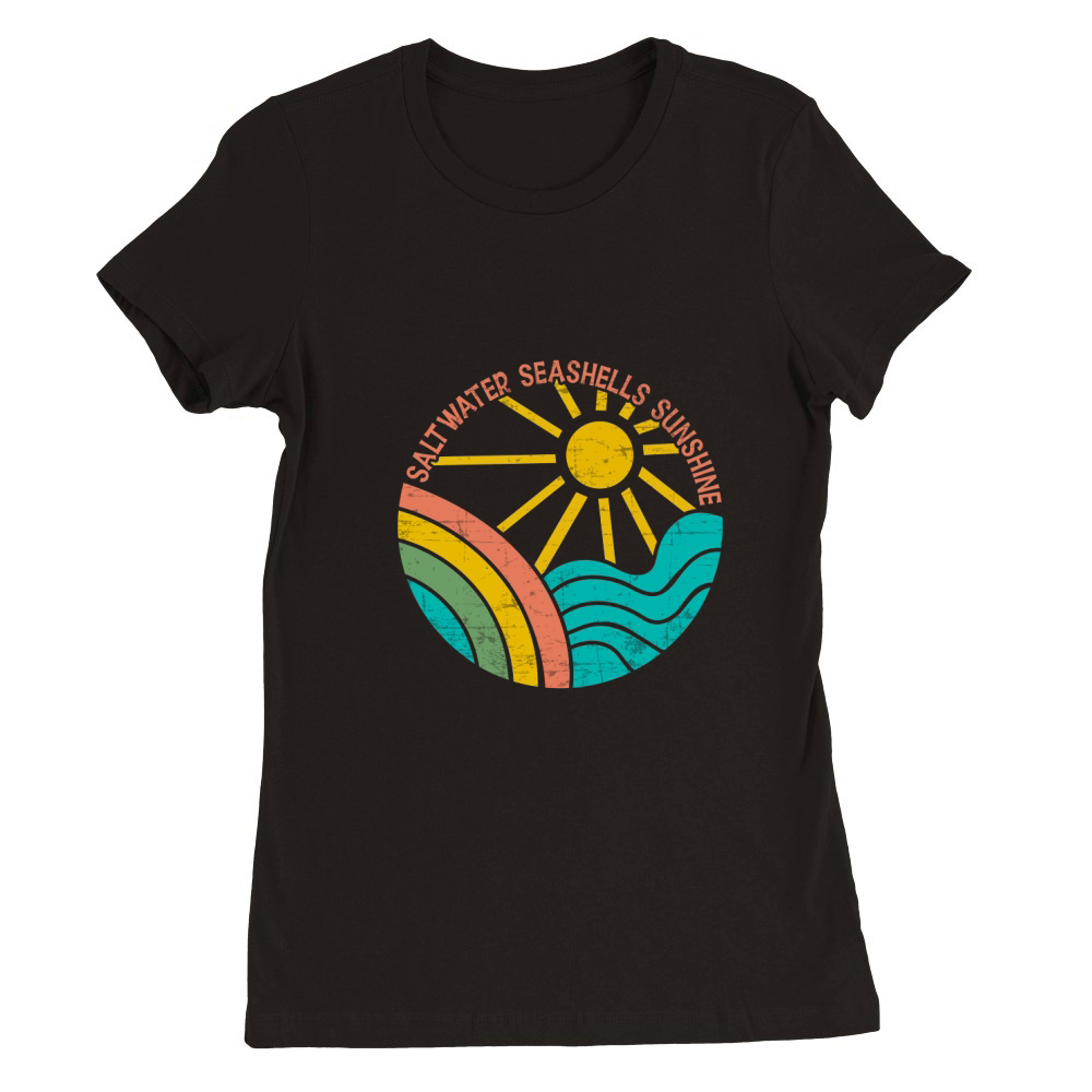 Salt water seashells sunshine Premium Womens Crewneck T-shirt