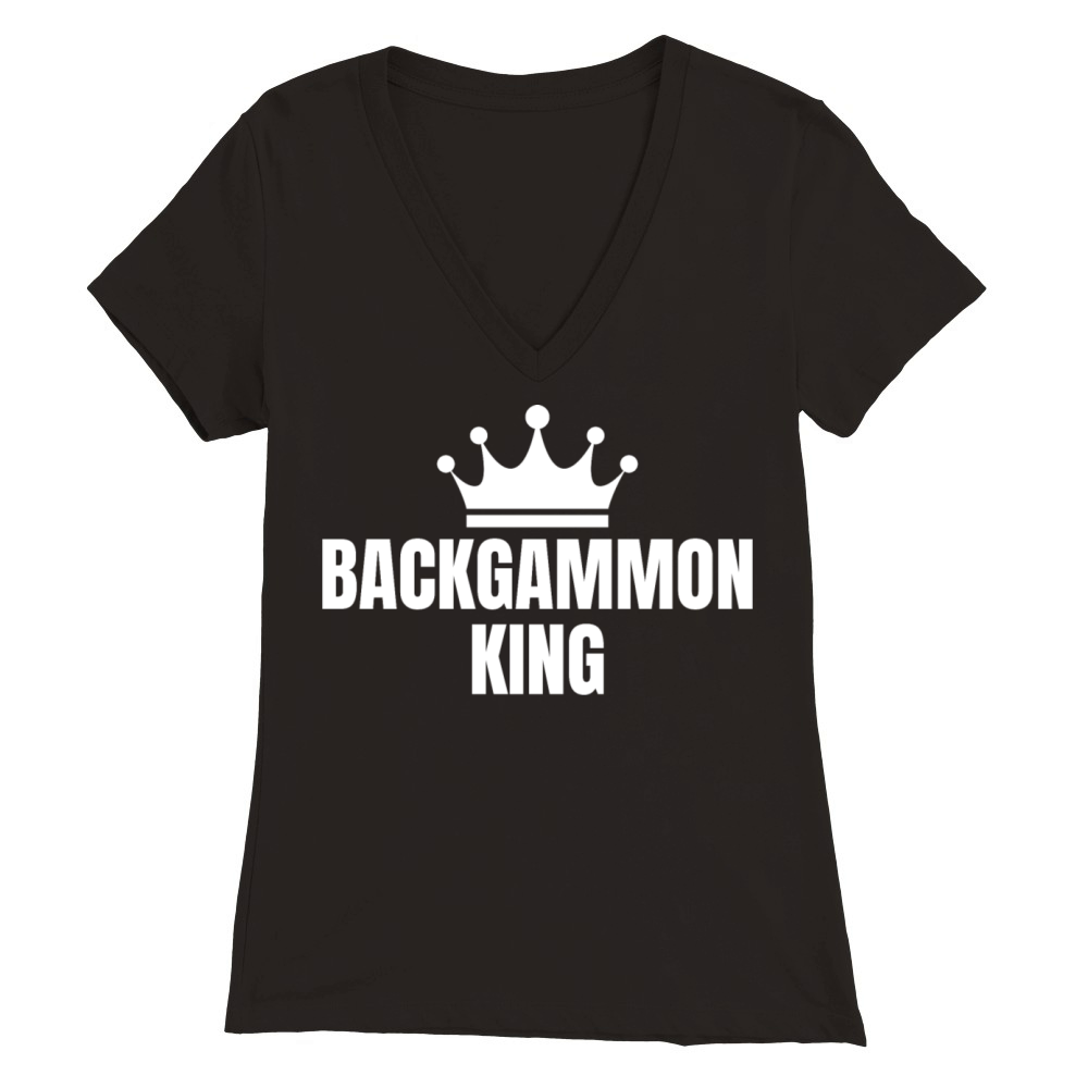 Backgammon King Premium Womens V-Neck T-shirt