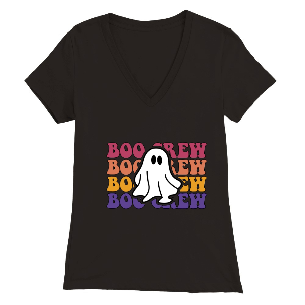 Boo Crew Retro Groovy Vintage Premium Womens V-Neck T-shirt