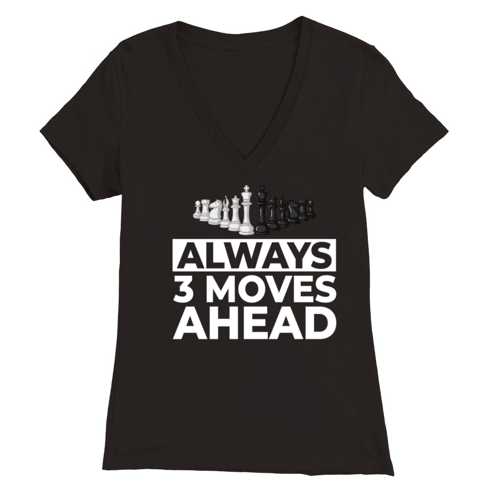 Chess Board Player Opening Game Beginner Premium Womens V-Neck T-shirt