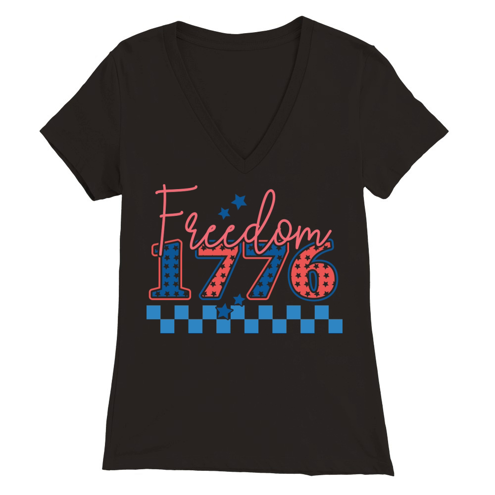 Freedom 1776 Premium Womens V-Neck T-shirt