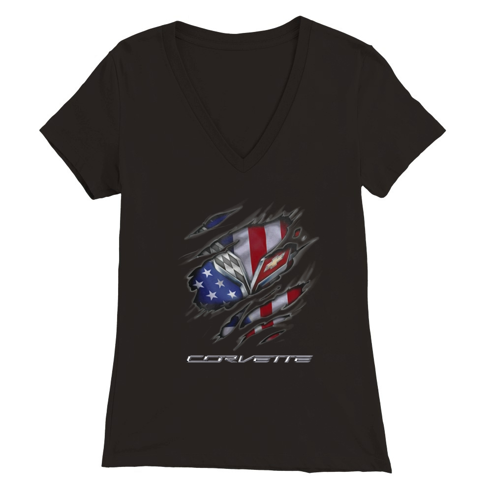 LIMITTED EDITION CORVETTE Premium Womens V-Neck T-shirt