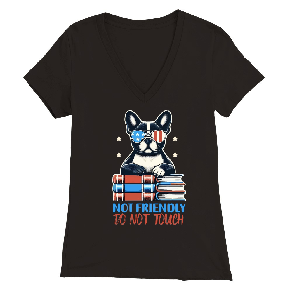 not freindly do not touch Premium Womens V-Neck T-shirt