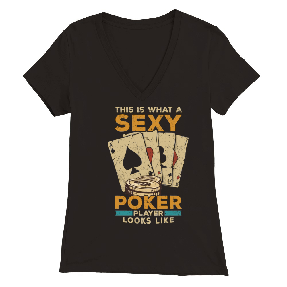 Poker Player Premium Womens V-Neck T-shirt