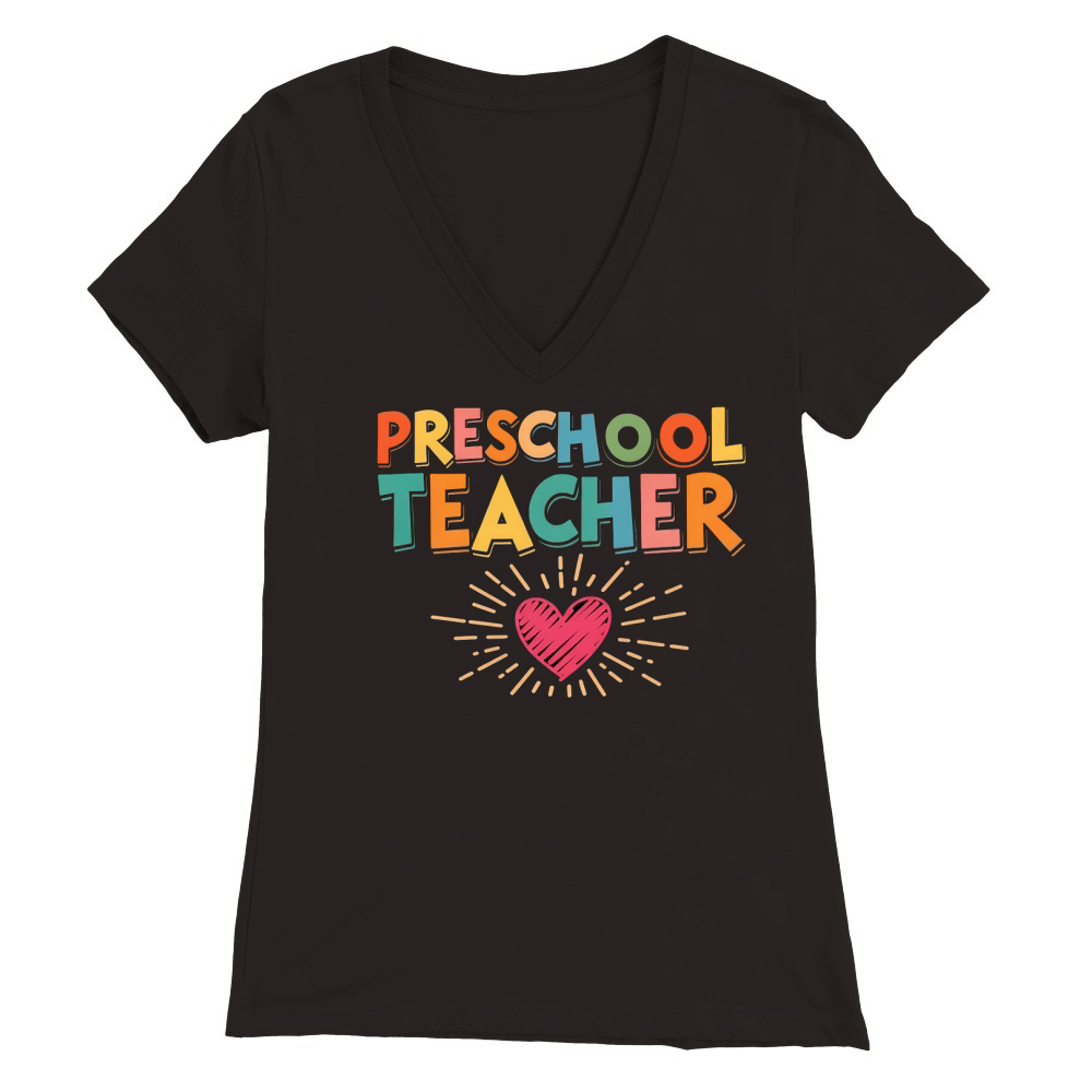 Preschool Teacher 5 Premium Womens V-Neck T-shirt