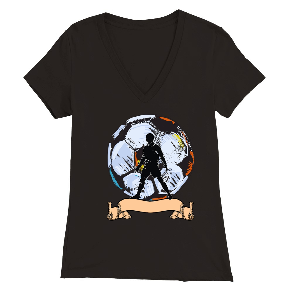 Soccer Ball Player Sports soccer Premium Womens V-Neck T-shirt
