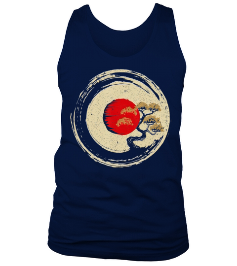 Bonsai Tree In Japanese Zen Buddhist Enso Circle Tank Top Unisex