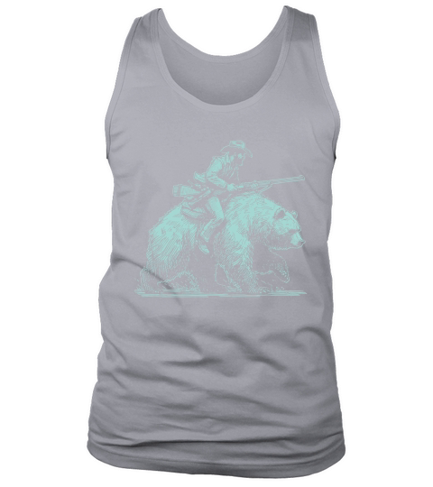 Cowboy Riding Bear D Green Tank Top Unisex