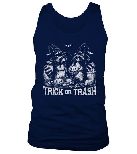 Trick Or Trash Halloween D White GR Tank Top Unisex