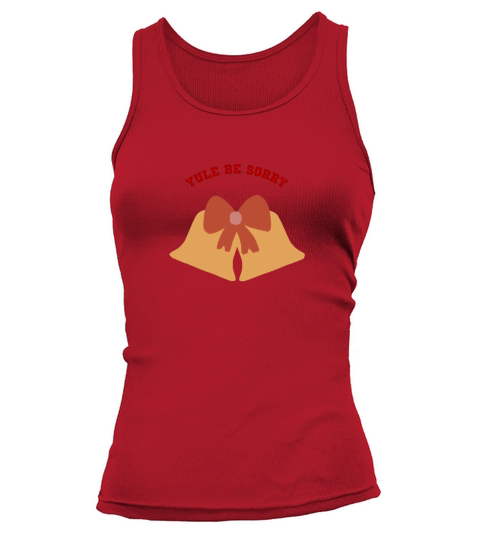 Yule Be Sorry Golden bell with a cute red bow Tank top Woman