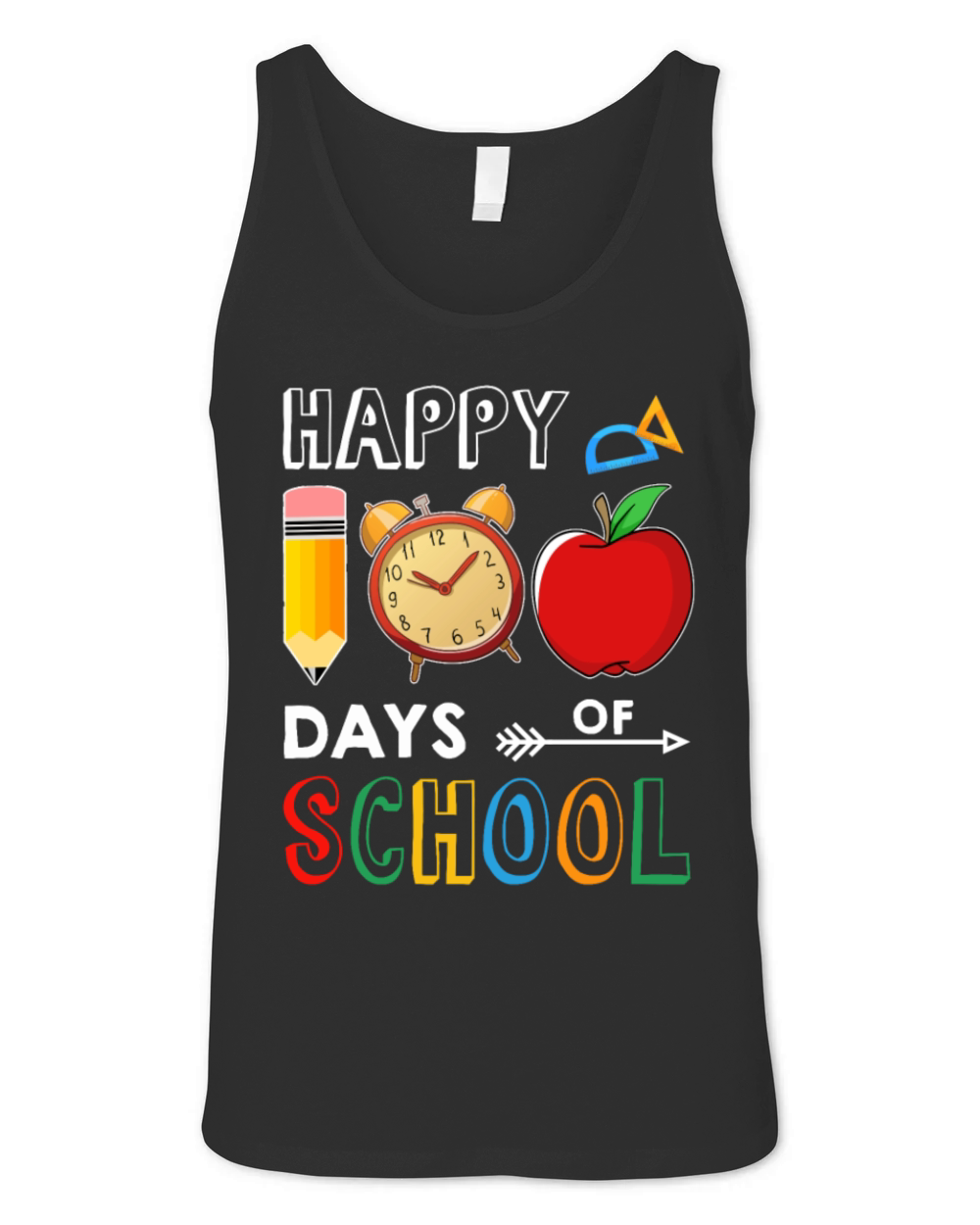 Happy 100 Days of School Funny T-shirt Unisex Jersey Tank