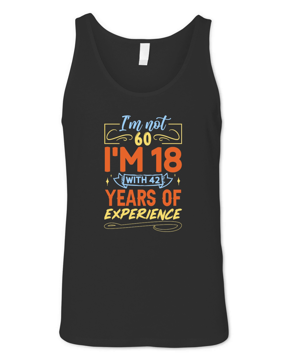 Im Not 60 Im 18 with 42 Years Experien   60th birthday Unisex Jersey Tank