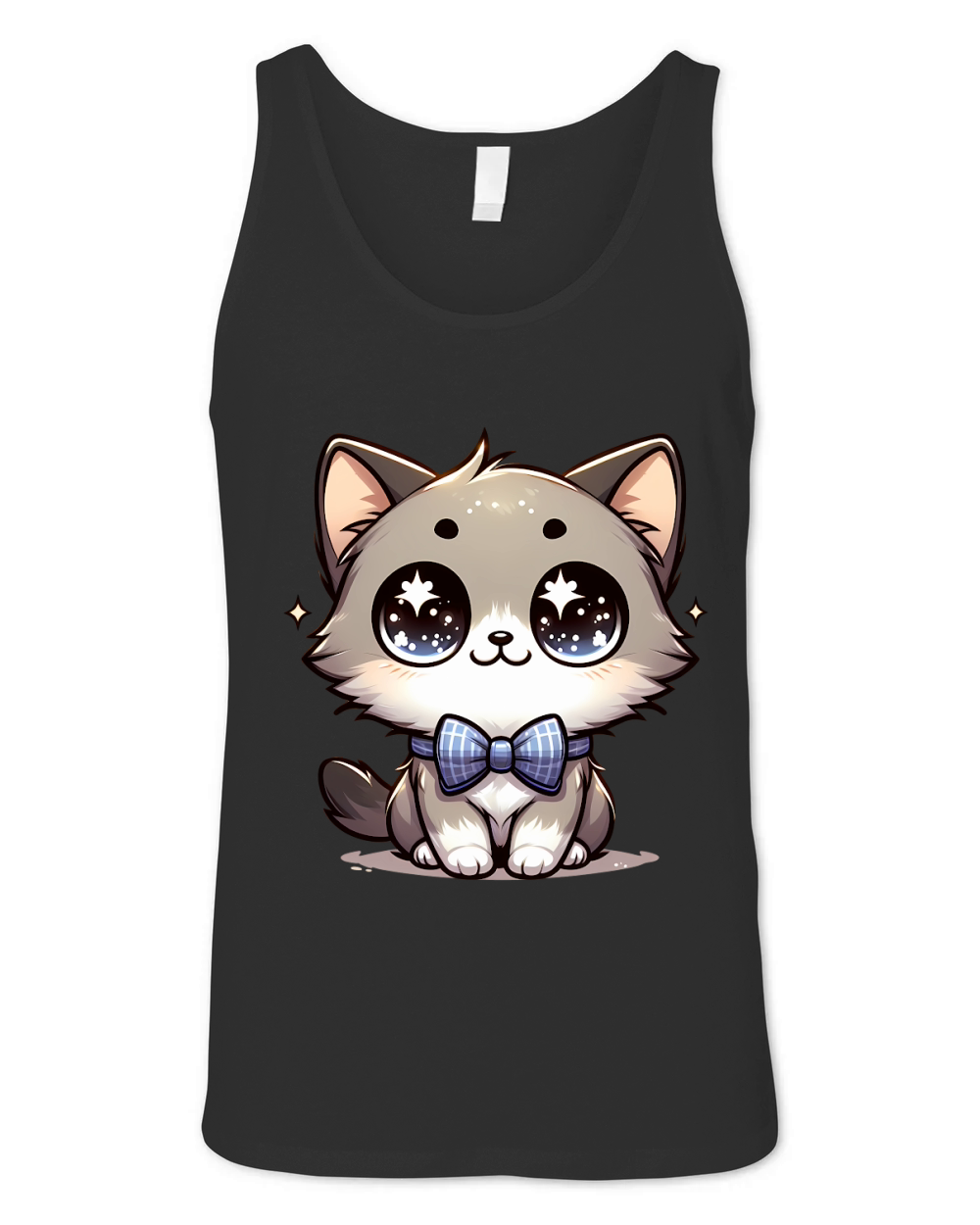 Kawaii Cat with Bow Tie Unisex Jersey Tank