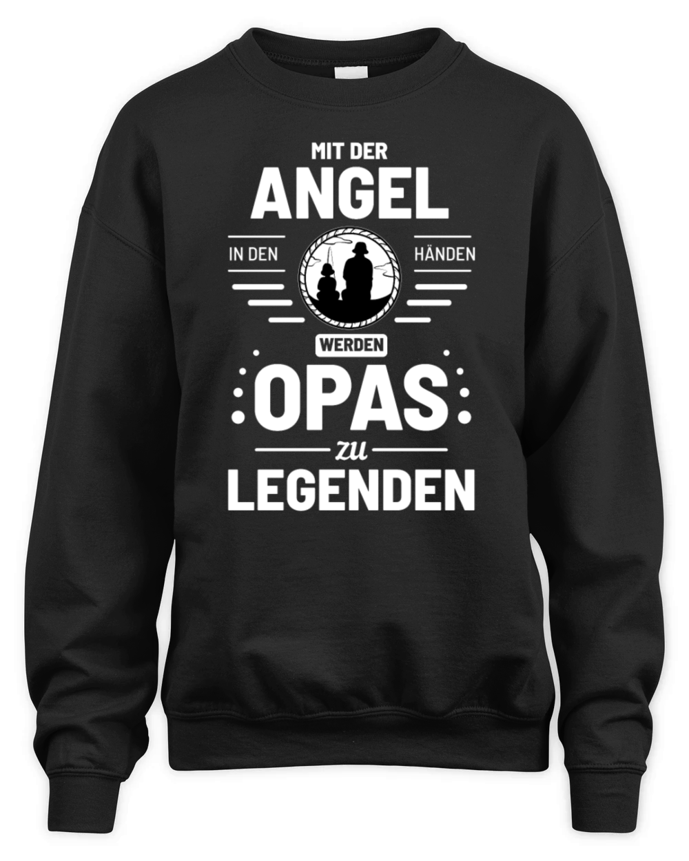 Fishing Grandpa Legend Fisherman Grandson Angling Unisex Premium Crewneck Sweatshirt