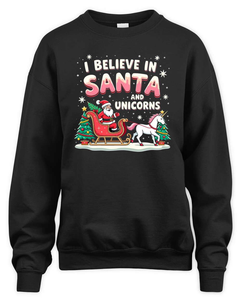 I Believe in santa and unicorns Unisex Premium Crewneck Sweatshirt