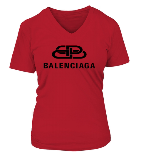 Balenciaga Oversized BB Logo V-neck T-Shirt Woman