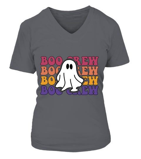 Boo Crew Retro Groovy Vintage V-neck T-Shirt Woman