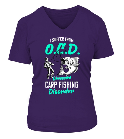 Carp Fishing Fish funny Fishermen Gift V-neck T-Shirt Woman