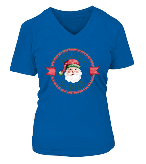 Christmas Cookies Santa Milk 4 V-neck T-Shirt Woman