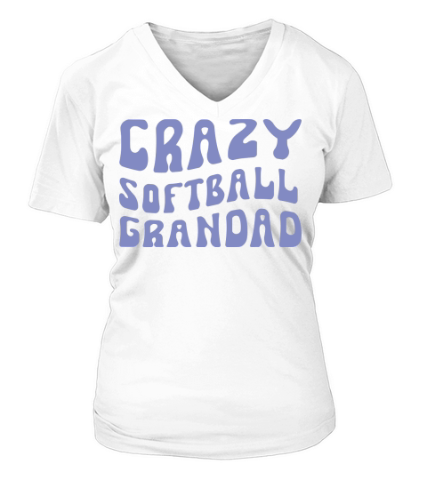 Crazy Softball Grandad V-neck T-Shirt Woman