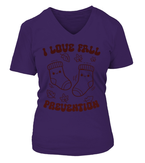 I Love Fall Prevention Pumpkin 02 V-neck T-Shirt Woman