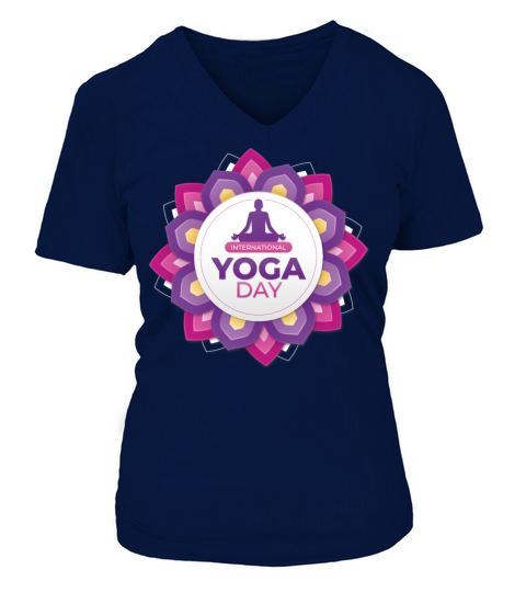 International Yoga Day V-neck T-Shirt Woman