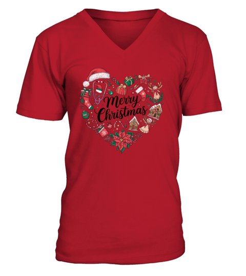 Christmas Nurse Sublimation Bundle 13 V-Neck T-shirt