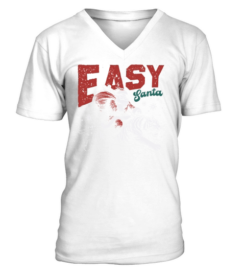 Easy Santa Riding Tiger D Color White Tiger V-Neck T-shirt